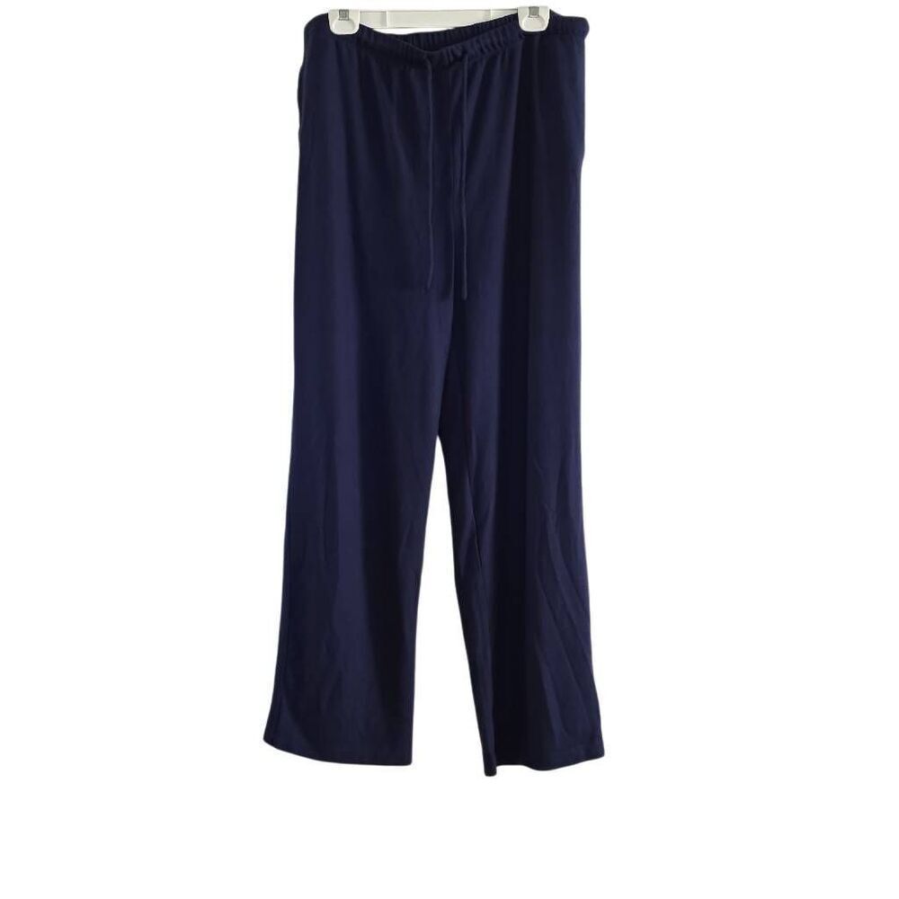 Coldwater Creek Women's Size XL Navy Blue Super Soft Drawstring Pull On Pants